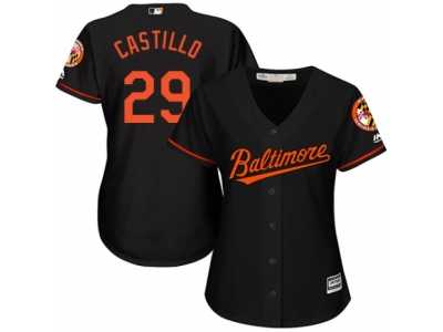Women's Majestic Baltimore Orioles #29 Welington Castillo Authentic Black Alternate Cool Base MLB Jersey
