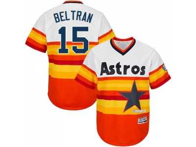 Houston Astros #15 Carlos Beltran White Orange Flexbase Authentic Collection Cooperstown Stitched MLB Jersey