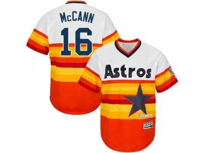 Houston Astros #16 Brian McCann White Orange Flexbase Authentic Collection Cooperstown Stitched MLB Jersey