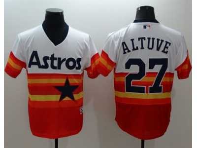 Houston Astros #27 Jose Altuve White Orange Flexbase Authentic Collection Cooperstown Stitched Baseball Jersey