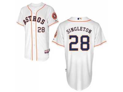 Houston Astros #28 Jon Singleton White Home Cool Base Stitched Baseball