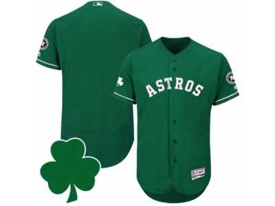 Men Houston Astros St. Patricks Day Blank Green Celtic Flexbase Authentic Collection Jersey