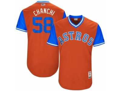 Men's 2017 Little League World Series Astros Francis Martes #58 Chanchi Orange Jersey