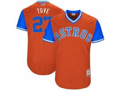Men's 2017 Little League World Series Astros Jose Altuve #27 Tuve Orange Jersey