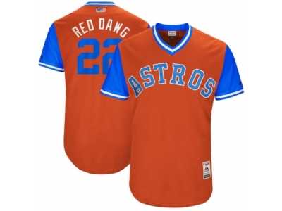 Men's 2017 Little League World Series Astros Josh Reddick #22 Red Dawg Orange Jersey