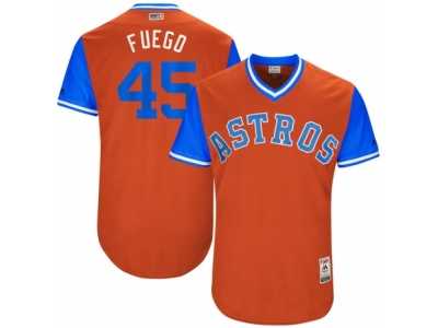Men's 2017 Little League World Series Astros Michael Feliz #45 Fuego Orange Jersey