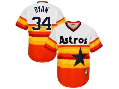 Men's Houston Astros #34 Nolan Ryan Majestic Orange Alternate Cool Base Cooperstown Collection Jersey