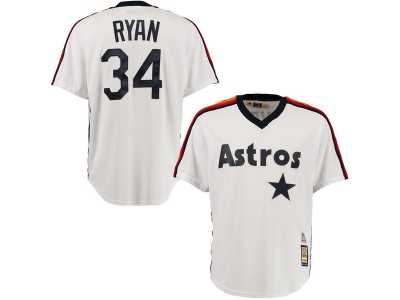 Men\'s Houston Astros #34 Nolan Ryan Majestic White Home Cool Base Cooperstown Collection Jersey