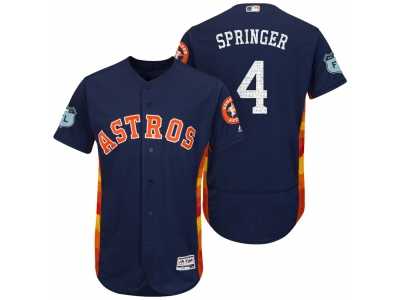 Men's Houston Astros #4 George Springer 2017 Spring Training Flex Base Authentic Collection Stitched Baseball Jersey