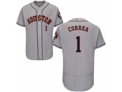 Men's Majestic Houston Astros #1 Carlos Correa Grey Flexbase Authentic Collection MLB Jersey