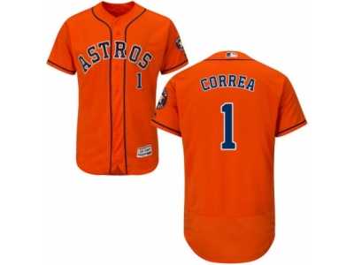 Men's Majestic Houston Astros #1 Carlos Correa Orange Flexbase Authentic Collection MLB Jersey