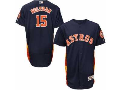 Men's Majestic Houston Astros #15 Carlos Beltran Navy Blue Flexbase Authentic Collection MLB Jersey