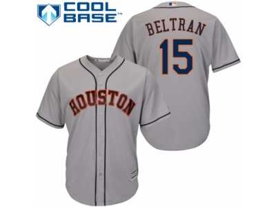 Men's Majestic Houston Astros #15 Carlos Beltran Replica Grey Road Cool Base MLB Jersey
