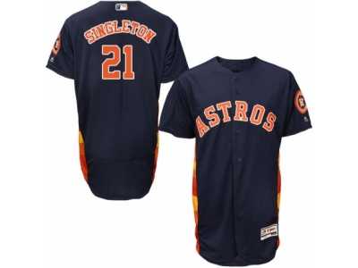 Men's Majestic Houston Astros #21 Jon Singleton Navy Blue Flexbase Authentic Collection MLB Jersey