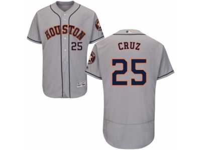 Men's Majestic Houston Astros #25 Jose Cruz Jr. Grey Flexbase Authentic Collection MLB Jersey