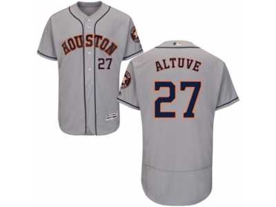Men's Majestic Houston Astros #27 Jose Altuve Grey Flexbase Authentic Collection MLB Jersey