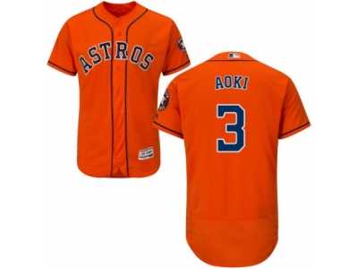 Men's Majestic Houston Astros #3 Norichika Aoki Orange Flexbase Authentic Collection MLB Jersey