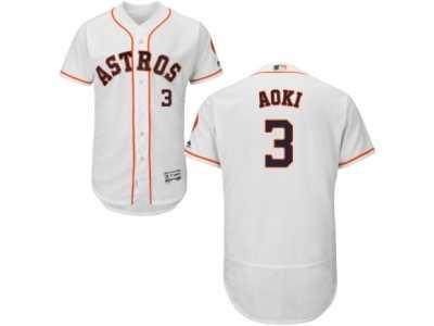 Men's Majestic Houston Astros #3 Norichika Aoki White Flexbase Authentic Collection MLB Jersey