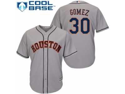 Men's Majestic Houston Astros #30 Carlos Gomez Replica Grey Road Cool Base MLB Jersey