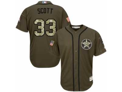 Men's Majestic Houston Astros #33 Mike Scott Replica Green Salute to Service MLB Jersey