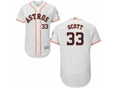 Men\'s Majestic Houston Astros #33 Mike Scott White Flexbase Authentic Collection MLB Jersey