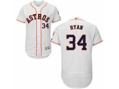Men's Majestic Houston Astros #34 Nolan Ryan White Flexbase Authentic Collection MLB Jersey