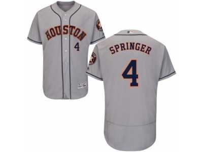 Men's Majestic Houston Astros #4 George Springer Grey Flexbase Authentic Collection MLB Jersey