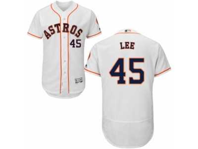 Men\'s Majestic Houston Astros #45 Carlos Lee White Flexbase Authentic Collection MLB Jersey