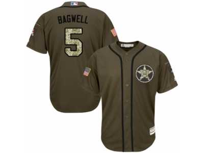 Men's Majestic Houston Astros #5 Jeff Bagwell Replica Green Salute to Service MLB Jersey