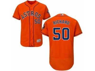Men's Majestic Houston Astros #50 J.R. Richard Orange Flexbase Authentic Collection MLB Jersey