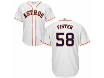 Men's Majestic Houston Astros #58 Doug Fister Replica White Home Cool Base MLB Jersey