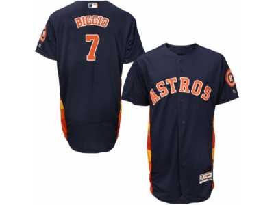Men's Majestic Houston Astros #7 Craig Biggio Navy Blue Flexbase Authentic Collection MLB Jersey