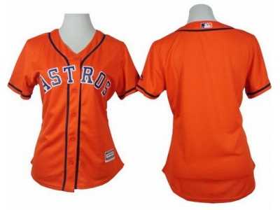 Mlb Women Astros Blank Orange Alternate Stitched Baseball Jerseys