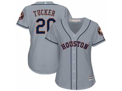 Women's Houston Astros #20 Preston Tucker Grey Road Stitched MLB Jersey