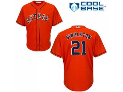 Women's Houston Astros #21 Jon Singleton Orange Alternate Stitched MLB Jersey