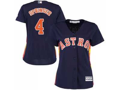 Women's Houston Astros #4 George Springer Navy Blue Alternate Stitched MLB Jersey
