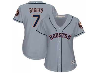 Women's Houston Astros #7 Craig Biggio Grey Road Stitched MLB Jersey