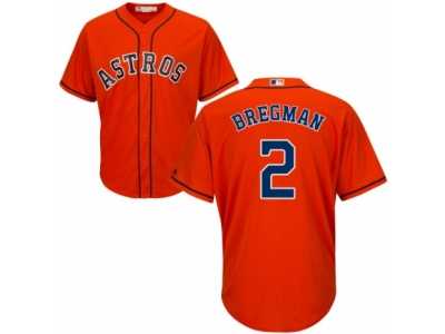 Women's Majestic Houston Astros #2 Alex Bregman Authentic Orange Alternate Cool Base MLB Jersey