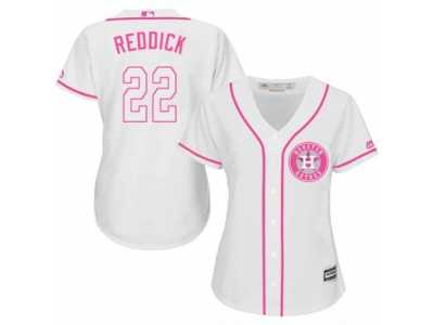 Women's Majestic Houston Astros #22 Josh Reddick Authentic White Fashion Cool Base MLB Jersey