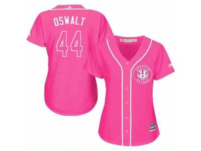 Women's Majestic Houston Astros #44 Roy Oswalt Replica Pink Fashion Cool Base MLB Jersey