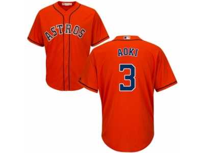 Youth Majestic Houston Astros #3 Norichika Aoki Authentic Orange Alternate Cool Base MLB Jersey