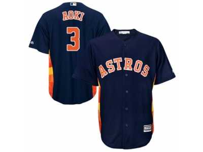 Youth Majestic Houston Astros #3 Norichika Aoki Replica Navy Blue Alternate Cool Base MLB Jersey