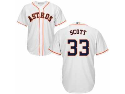 Youth Majestic Houston Astros #33 Mike Scott Authentic White Home Cool Base MLB Jersey