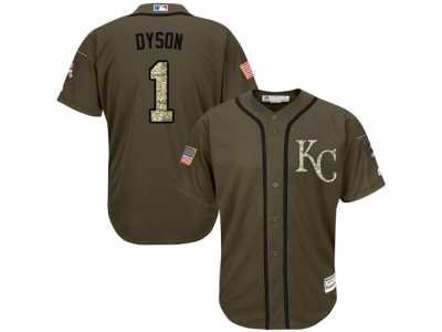 Kansas City Royals #1 Jarrod Dyson Green Salute to Service Stitched Baseball Jersey