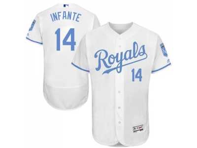 Kansas City Royals #14 Omar Infante White Flexbase Authentic Collection 2016 Father's Day Stitched Baseball Jersey