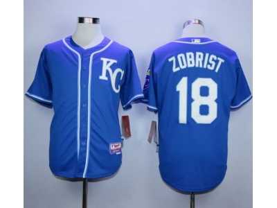 Kansas City Royals #18 Ben Zobrist Blue Alternate 2 Cool Base Stitched MLB Jersey