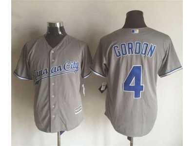 Kansas City Royals #4 Alex Gordon New Grey Cool Base Stitched MLB Jersey