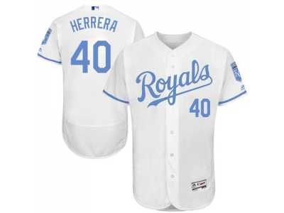Kansas City Royals #40 Kelvin Herrera White Flexbase Authentic Collection 2016 Father's Day Stitched Baseball Jersey