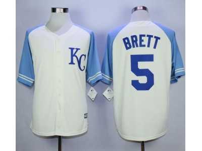 Kansas City Royals #5 George Brett Cream Exclusive Vintage Stitched MLB Jersey