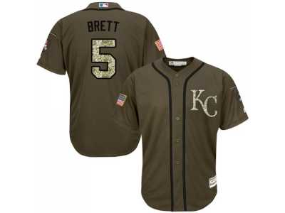 Kansas City Royals #5 George Brett Green Salute to Service Stitched Baseball Jersey